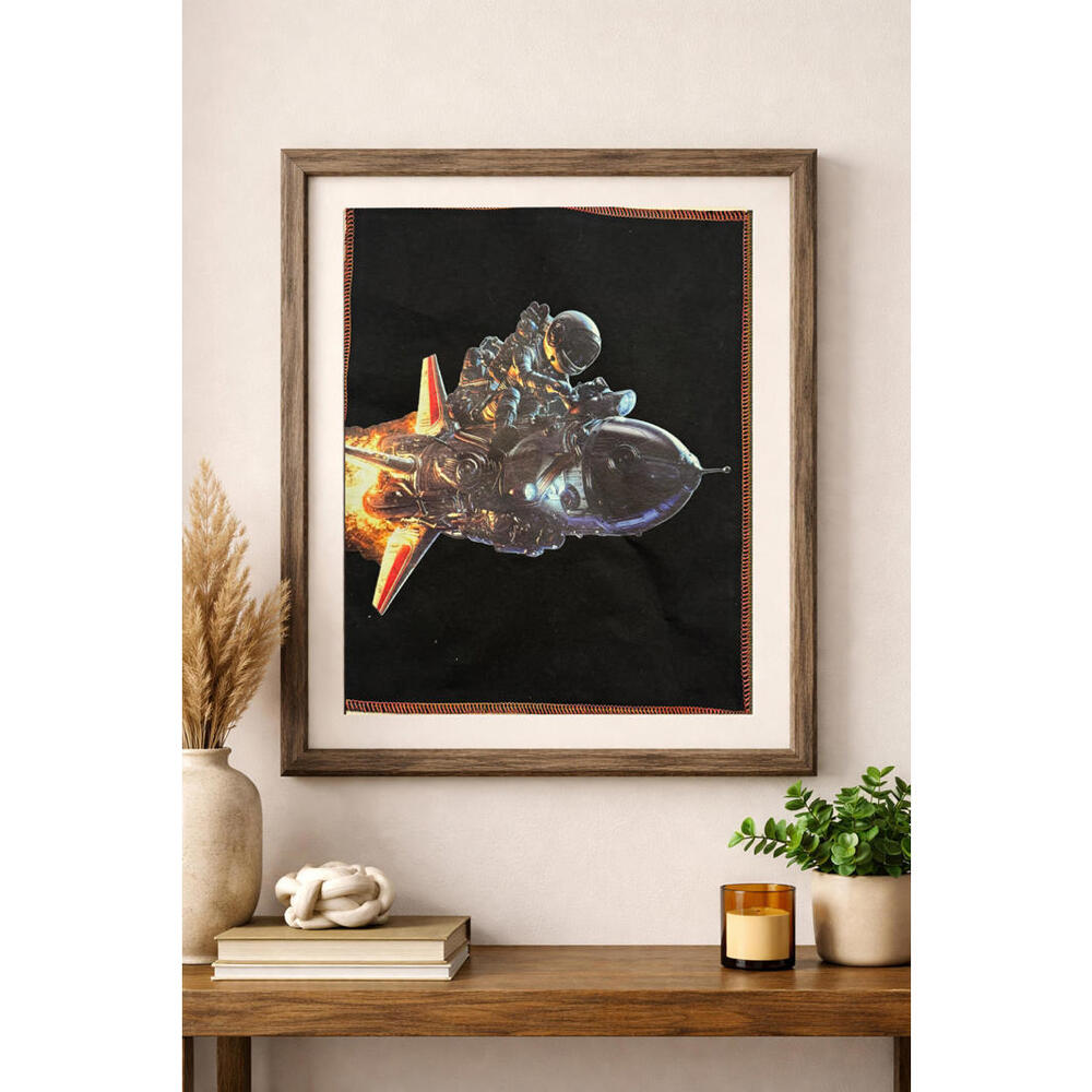 two‎ face threads astronaut space smalls patch wall art decor custom upcycled